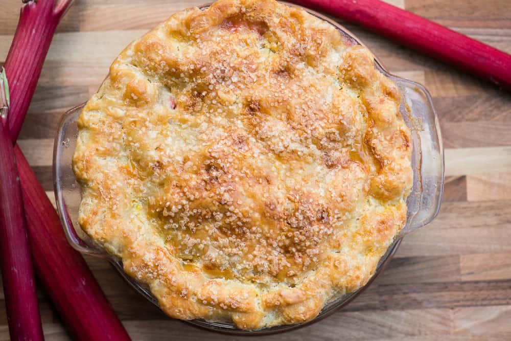 whole baked rhubarb pie