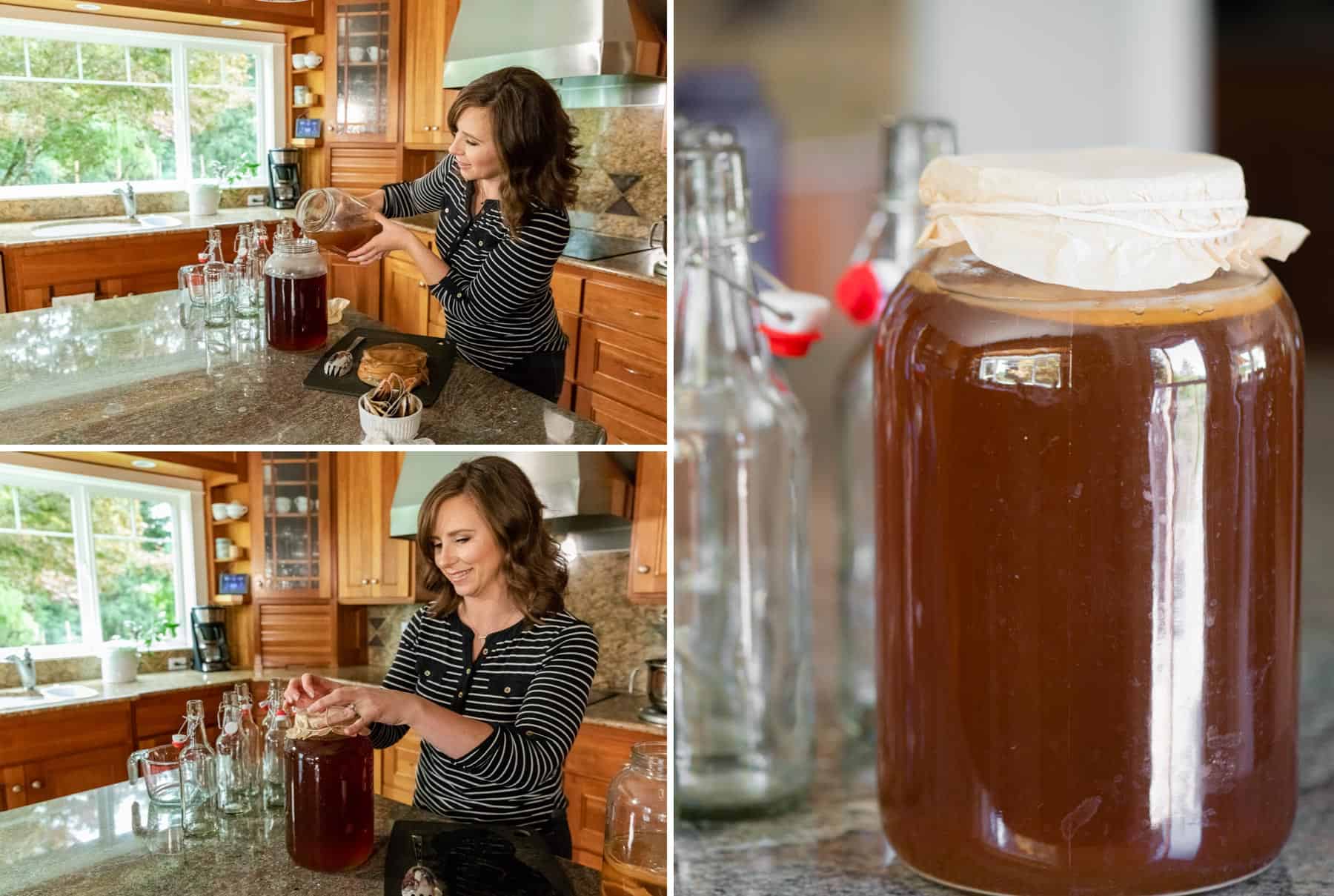 homemade kombucha process photos