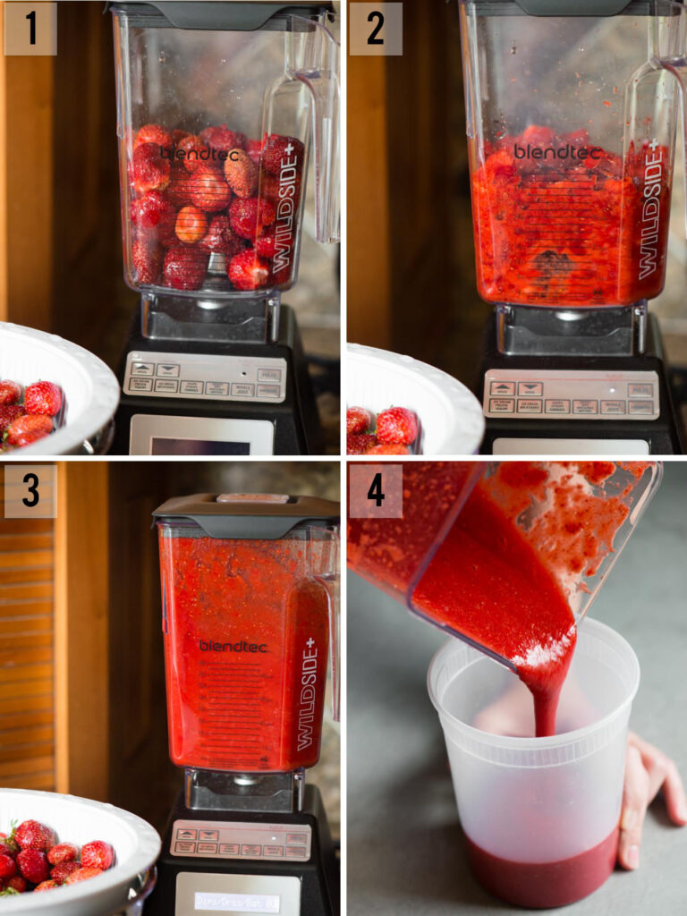 step by step photos of How to Make Strawberry Puree